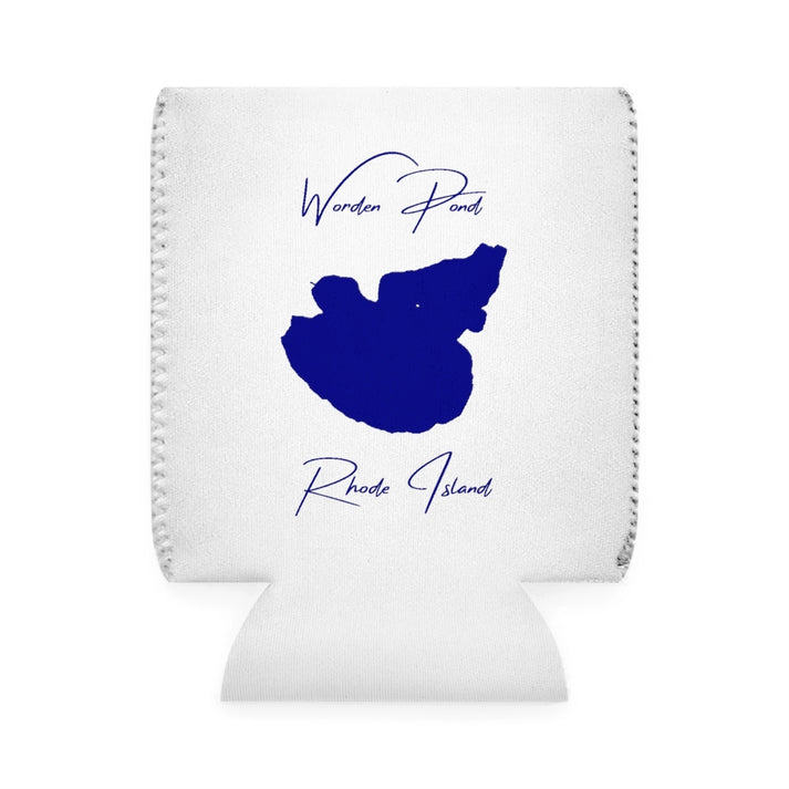 Rhode  Island  Worden  Pond  Can  Koozie  front  position  view  from  front-1  white.webp