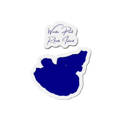 Rhode  Island  Worden  Pond  Die  Cut  Magnet  front  position  view  from  front  4  x  4.webp