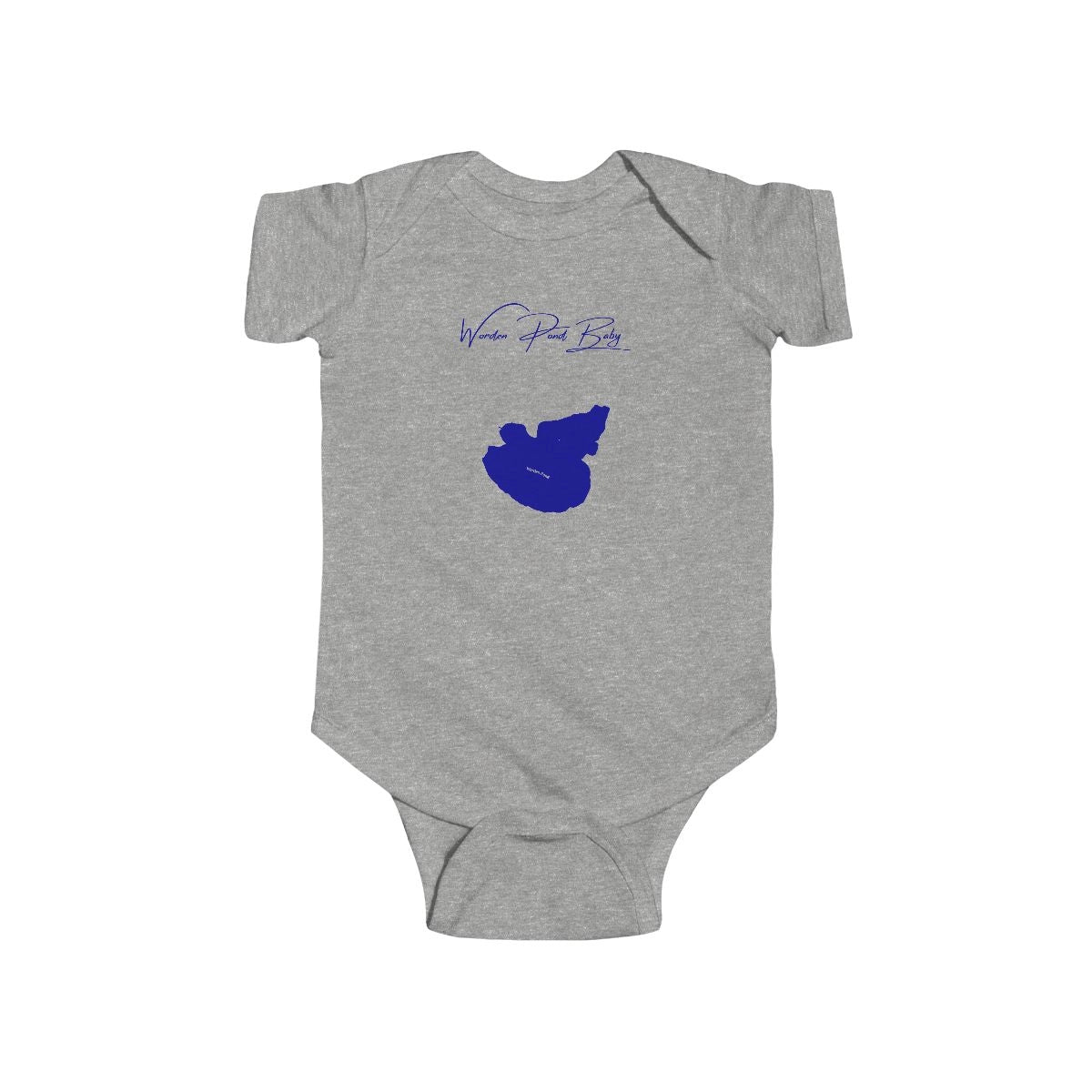Rhode  Island  Worden  Pond  Onesie  front  position  view  from  front  heather.webp