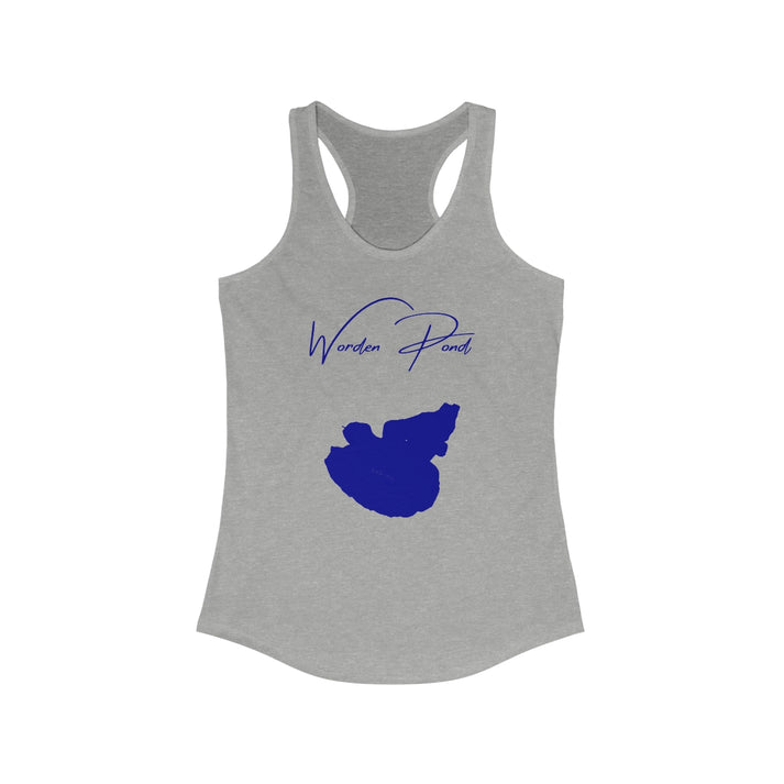 Rhode  Island  Worden  Pond  Racerback-Tank  front  position  view  from  front  heather  grey.webp