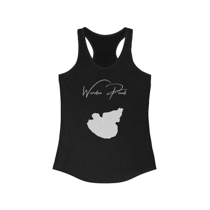 Rhode  Island  Worden  Pond  Racerback-Tank  front  position  view  from  front  solid  black.webp