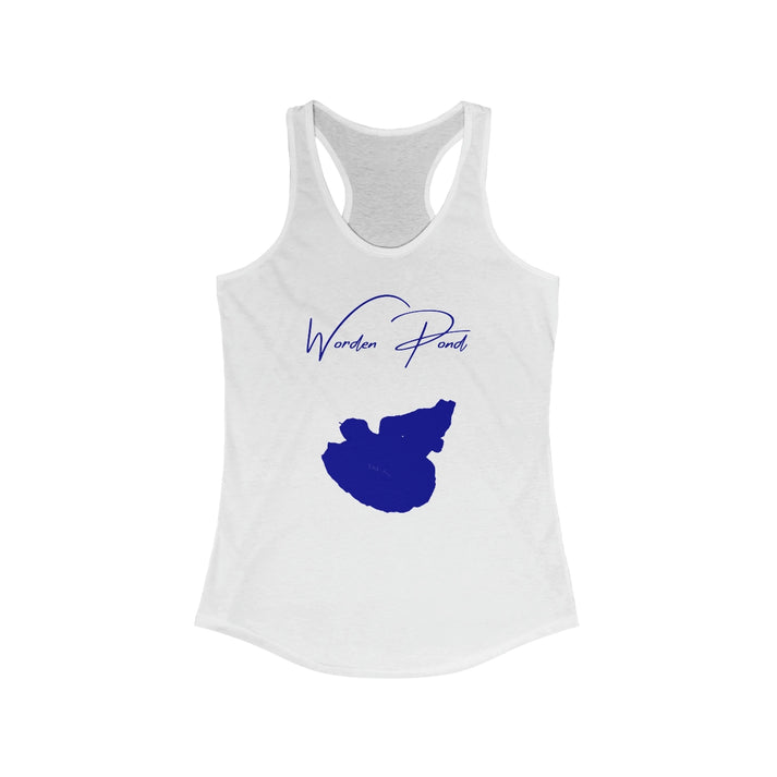 Rhode  Island  Worden  Pond  Racerback-Tank  front  position  view  from  front  solid  white.webp
