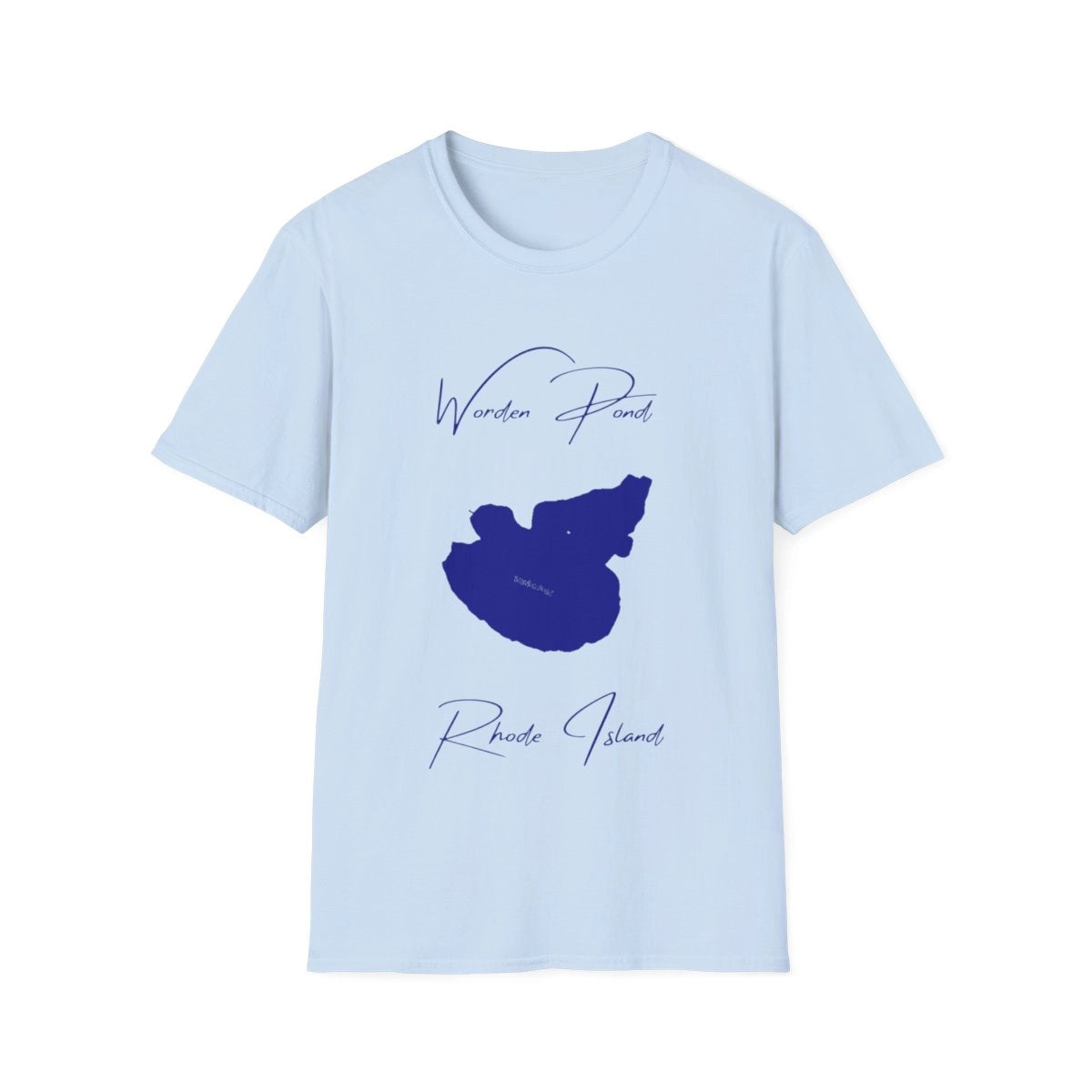 Rhode  Island  Worden  Pond  T-shirt  front  position  view  from  front  light  blue.webp