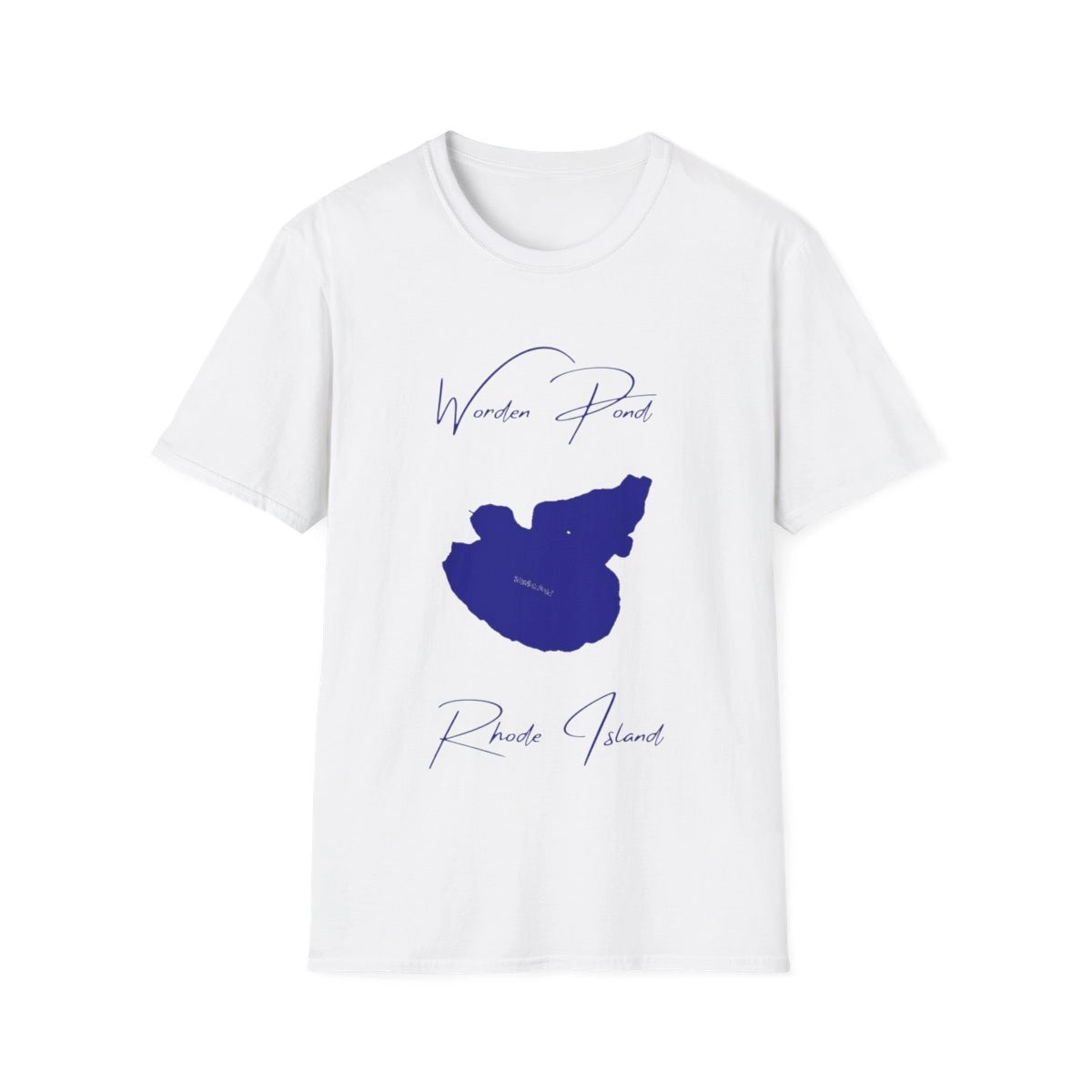 Rhode  Island  Worden  Pond  T-shirt  front  position  view  from  front  white.webp