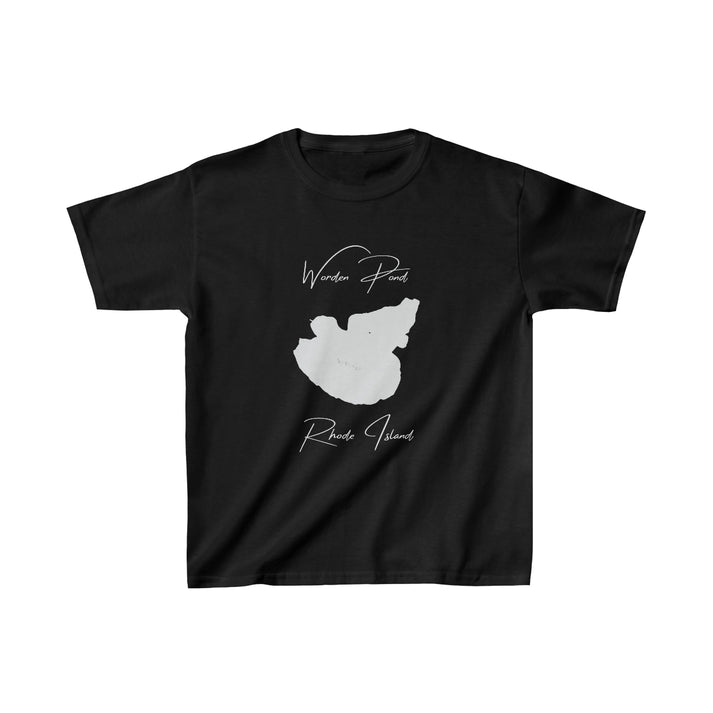 Rhode  Island  Worden  Pond  Youth  T-shirt  front  position  view  from  front  black.webp