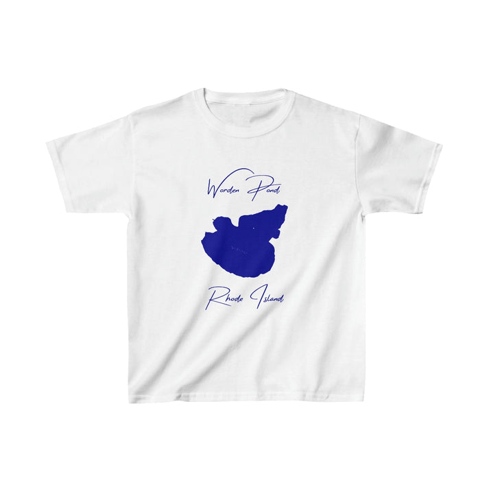 Rhode  Island  Worden  Pond  Youth  T-shirt  front  position  view  from  front  white.webp