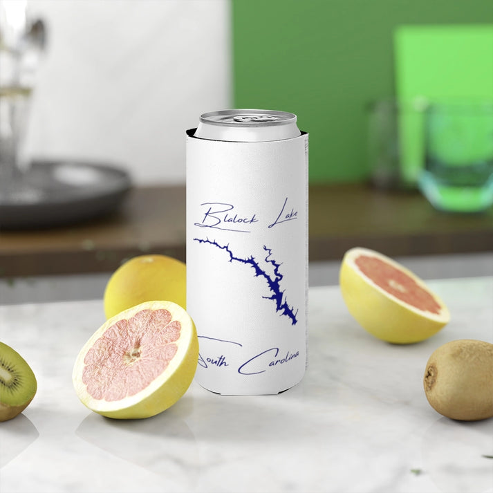 South  Carolina  Blalock  Lake  Slim  Can  Koozie  front  position  view  from  context-2  white.webp