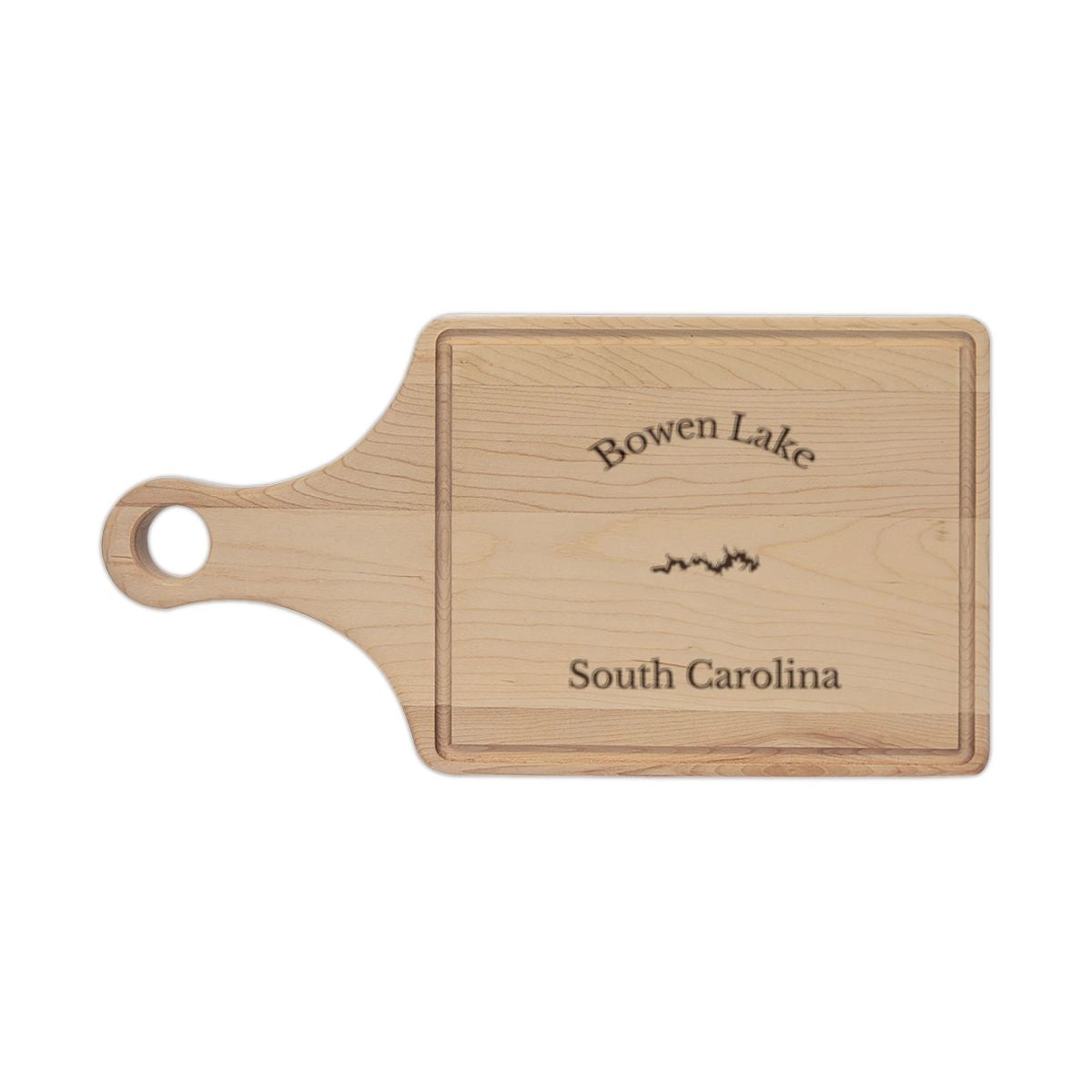 South  Carolina  Bowen  Lake  Engraved  Cutting  Board  front  position  view  from  front  maple.webp