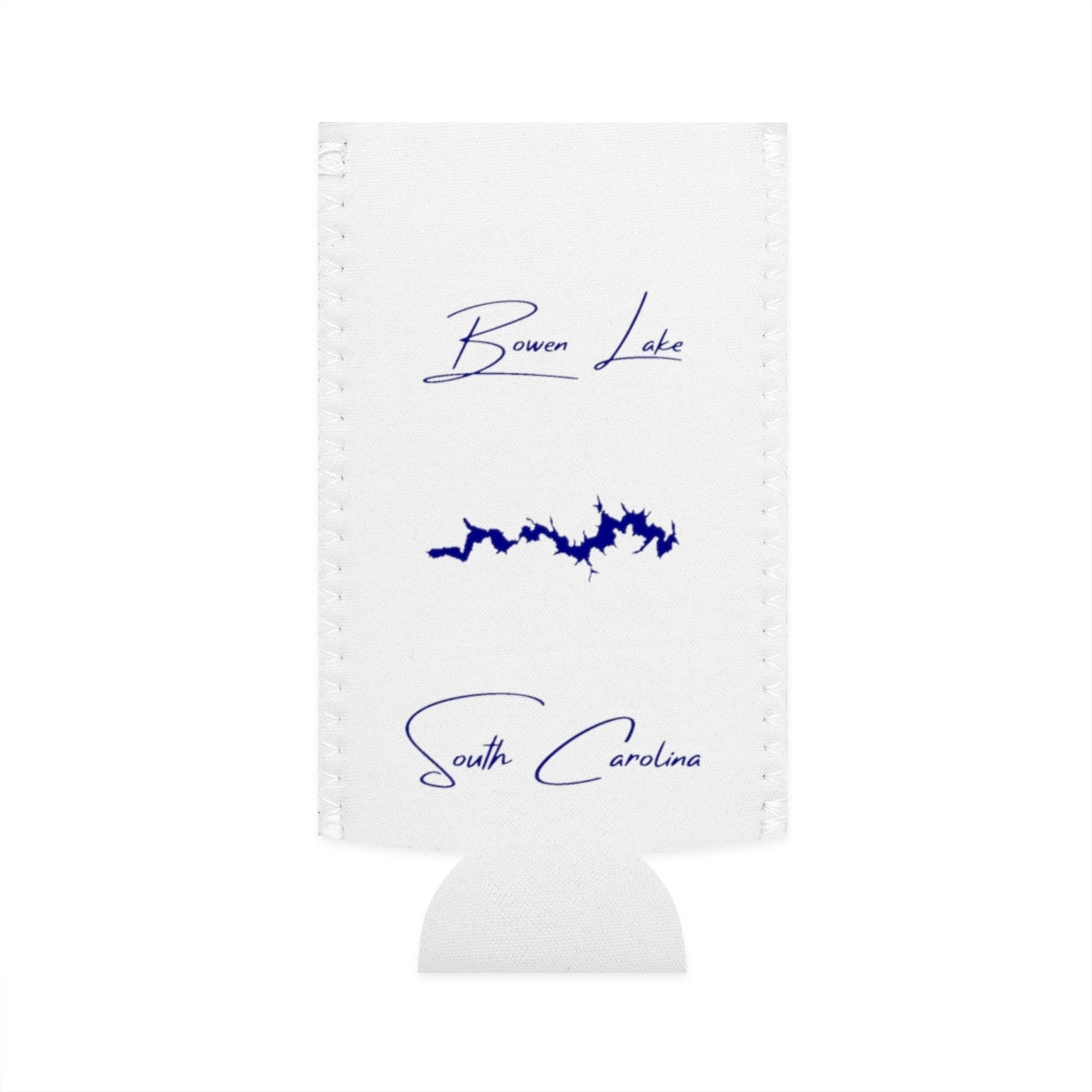 South  Carolina  Bowen  Lake  Slim  Can  Koozie  front  position  view  from  flat-front  white.webp