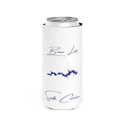 South  Carolina  Bowen  Lake  Slim  Can  Koozie  front  position  view  from  front  white.webp