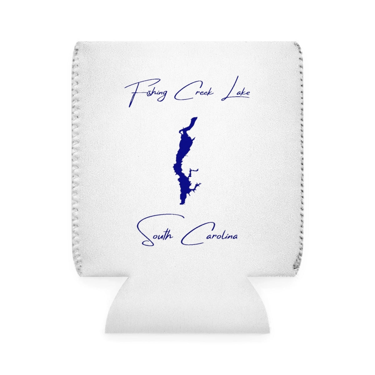 South  Carolina  Fishing  Creek  Lake  Can  Koozie  front  position  view  from  front-1  white.webp
