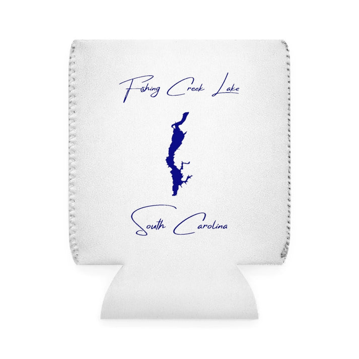 South  Carolina  Fishing  Creek  Lake  Can  Koozie  front  position  view  from  front-1  white.webp