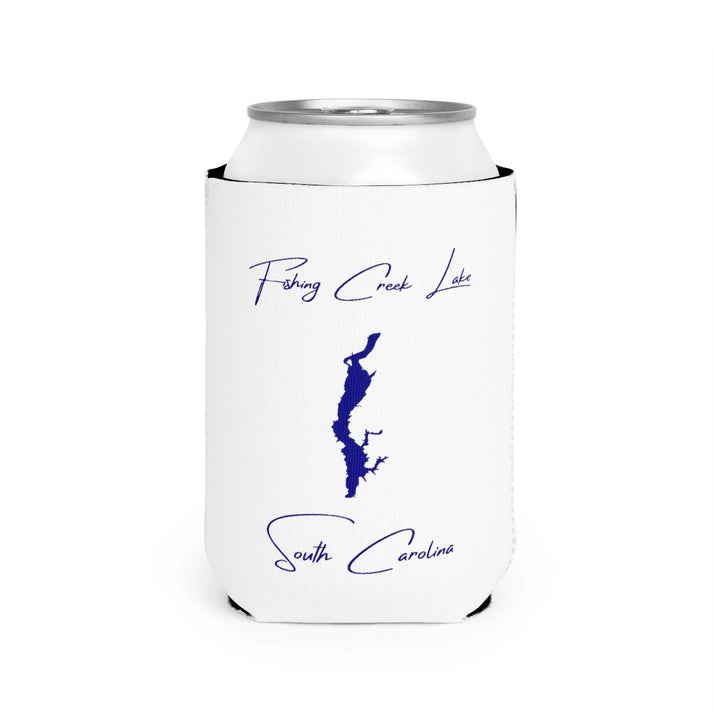 South  Carolina  Fishing  Creek  Lake  Can  Koozie  front  position  view  from  front-2  white.webp