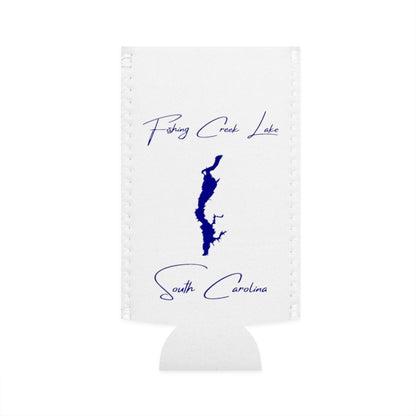 South  Carolina  Fishing  Creek  Lake  Slim  Can  Koozie  front  position  view  from  flat-front  white.webp