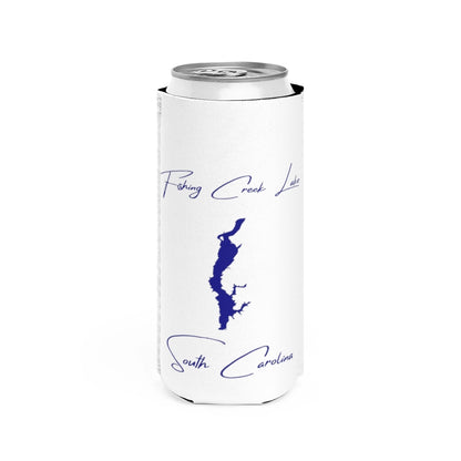 South  Carolina  Fishing  Creek  Lake  Slim  Can  Koozie  front  position  view  from  front  white.webp