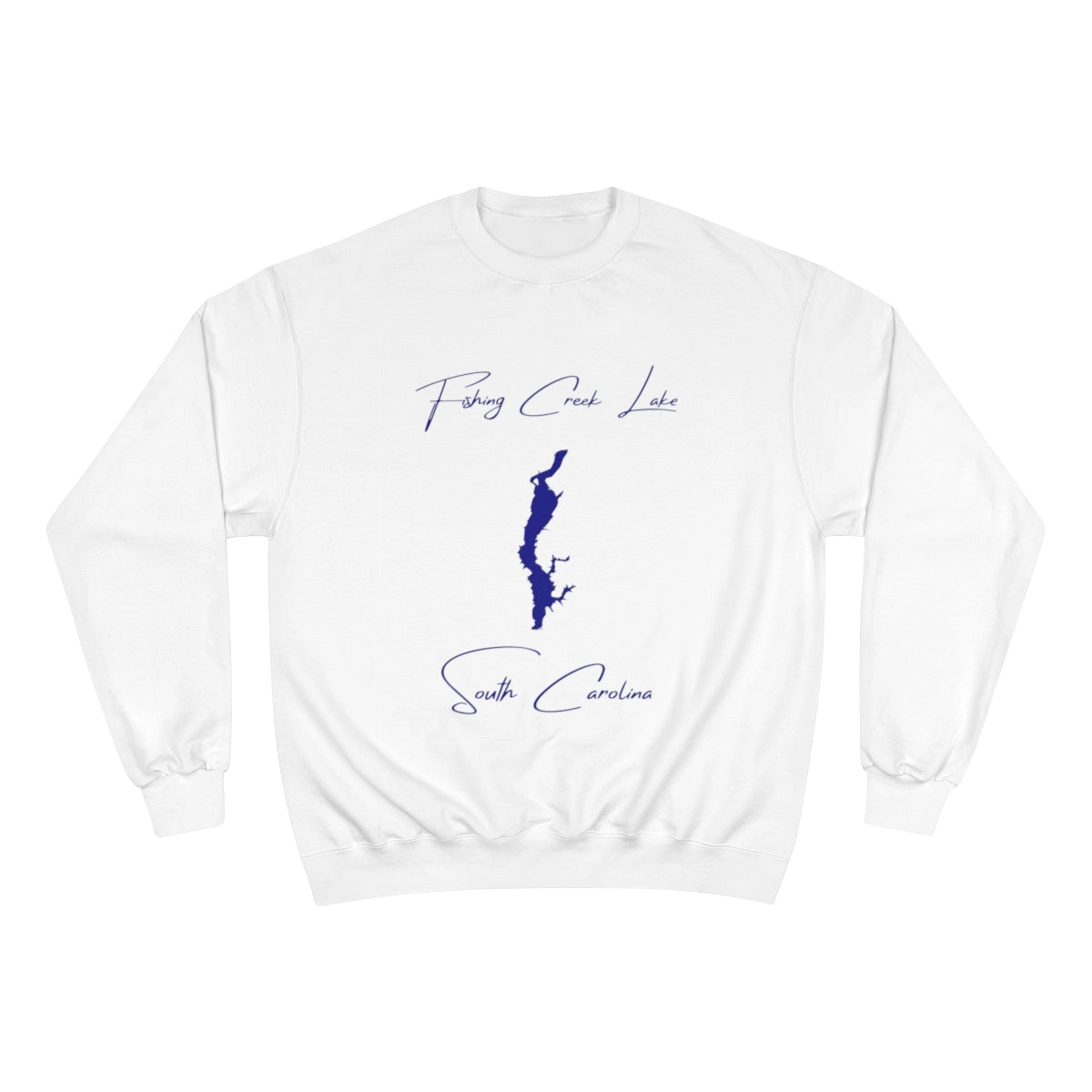 South  Carolina  Fishing  Creek  Lake  Sweatshirt  front  position  view  from  front  white.webp