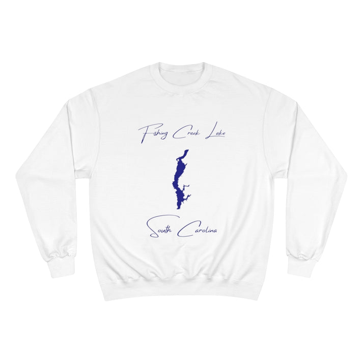 South  Carolina  Fishing  Creek  Lake  Sweatshirt  front  position  view  from  front  white.webp