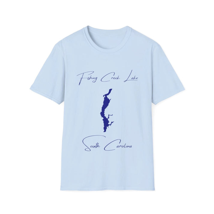 South  Carolina  Fishing  Creek  Lake  T-shirt  front  position  view  from  front  light  blue.webp