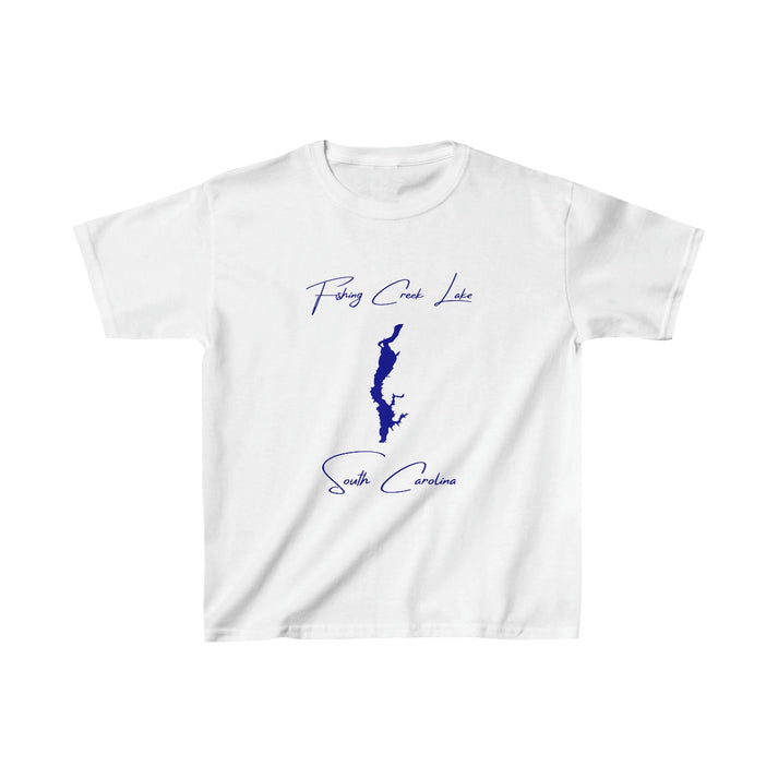 South  Carolina  Fishing  Creek  Lake  Youth  T-shirt  front  position  view  from  front  white.webp