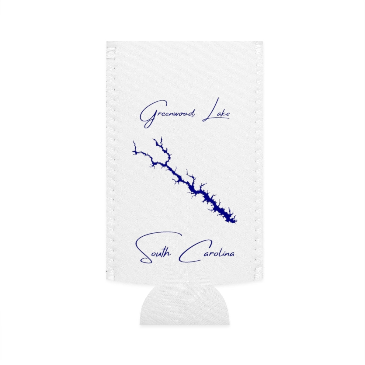 South  Carolina  Greenwood  Lake  Slim  Can  Koozie  front  position  view  from  flat-front  white.webp