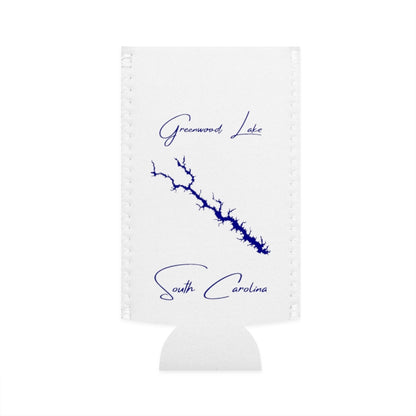 South  Carolina  Greenwood  Lake  Slim  Can  Koozie  front  position  view  from  flat-front  white.webp