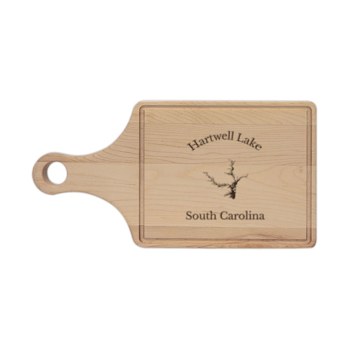 South  Carolina  Hartwell  Lake  Engraved  Cutting  Board  front  position  view  from  front  maple.webp