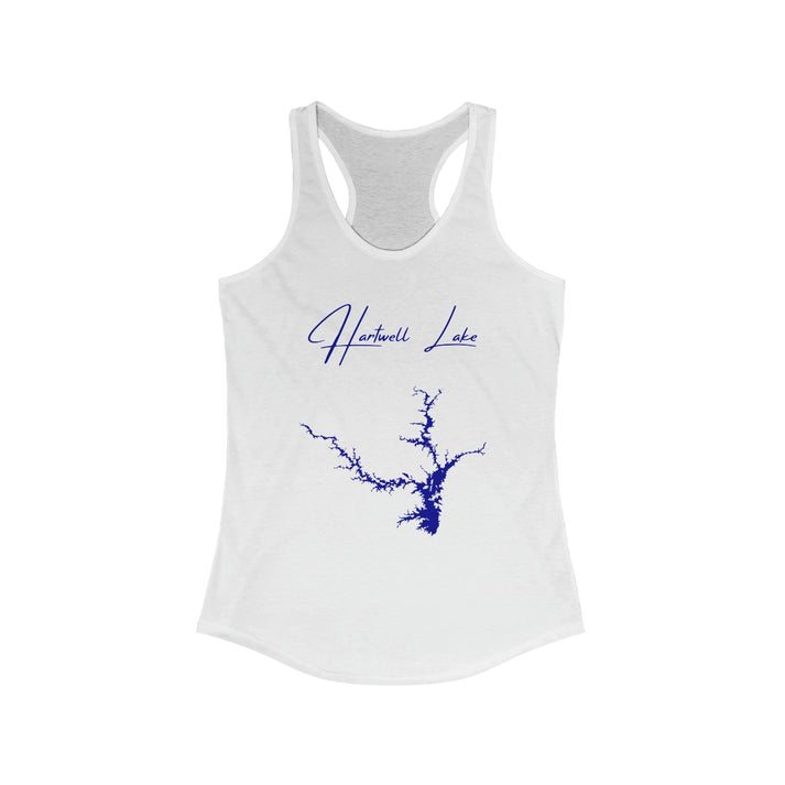 South  Carolina  Hartwell  Lake  Racerback-Tank  front  position  view  from  front  solid  white.webp