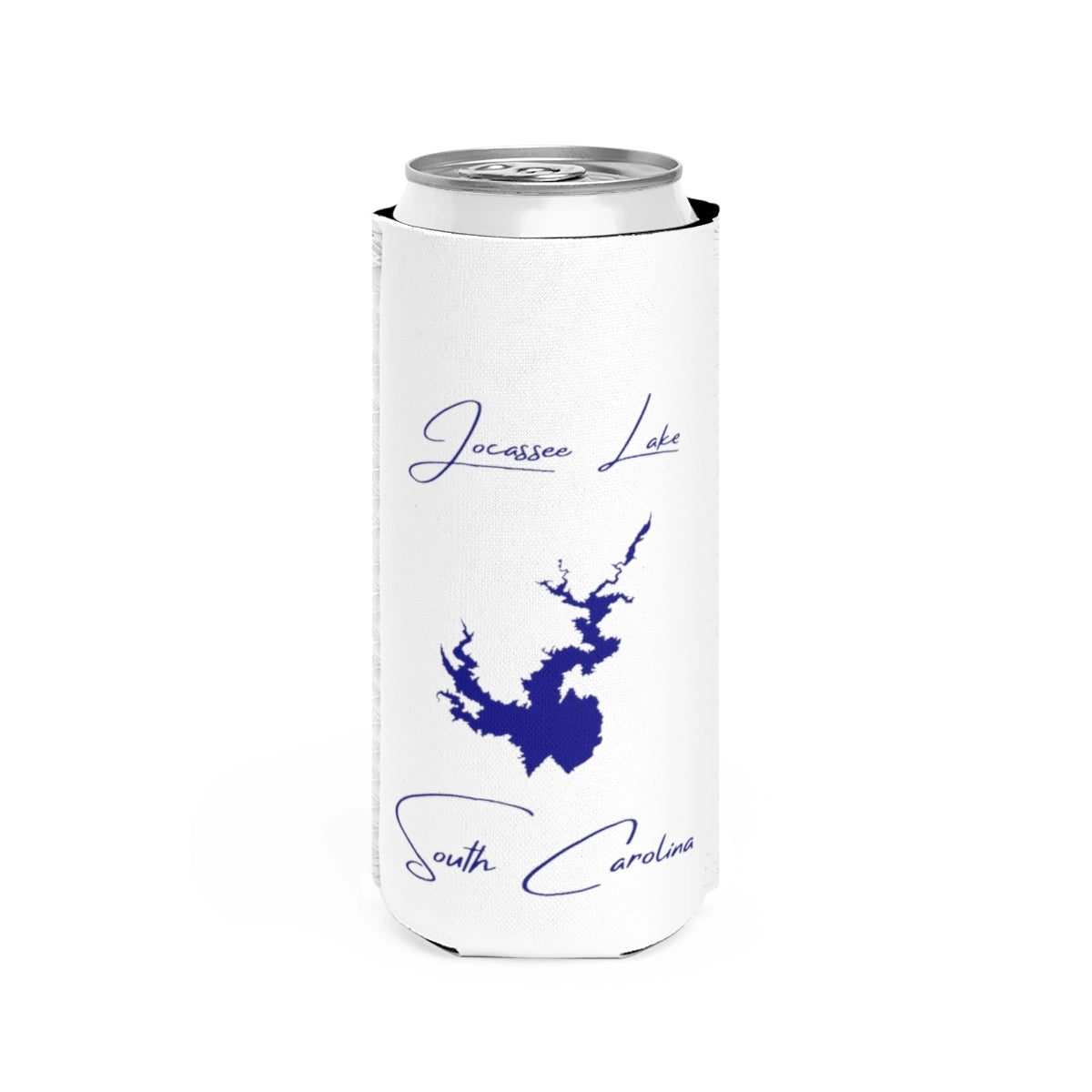 South  Carolina  Jocassee  Lake  Slim  Can  Koozie  front  position  view  from  front  white.webp