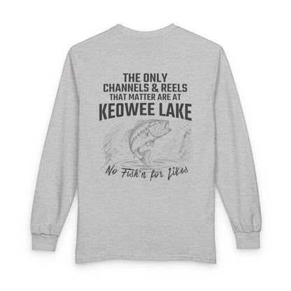 South  Carolina  Keowee  Lake  Long  Sleeve  Fishing  T-shirt  back  position  view  from  back  sport  grey.webp