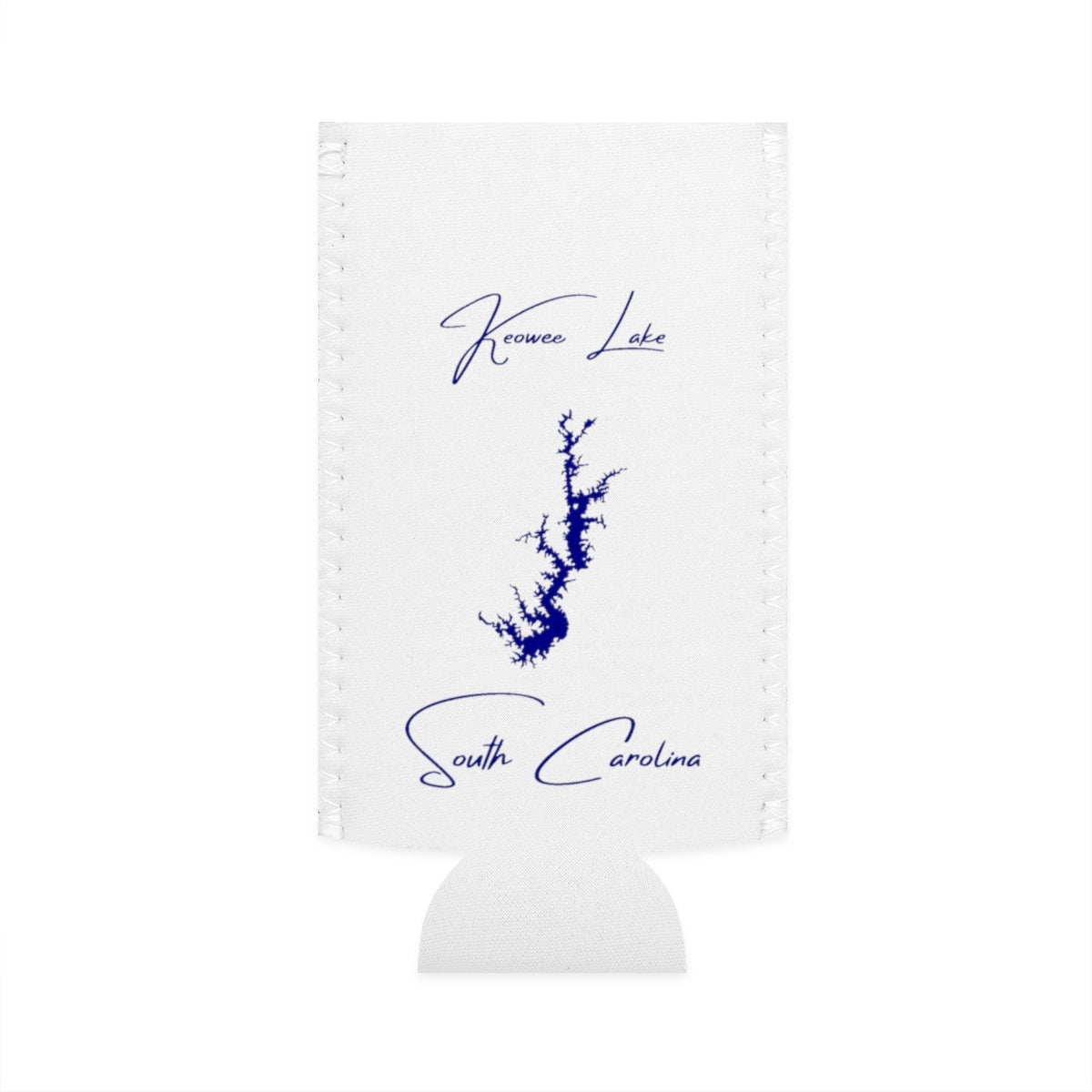 South  Carolina  Keowee  Lake  Slim  Can  Koozie  front  position  view  from  flat-front  white.webp