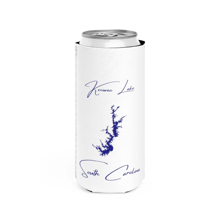 South  Carolina  Keowee  Lake  Slim  Can  Koozie  front  position  view  from  front  white.webp