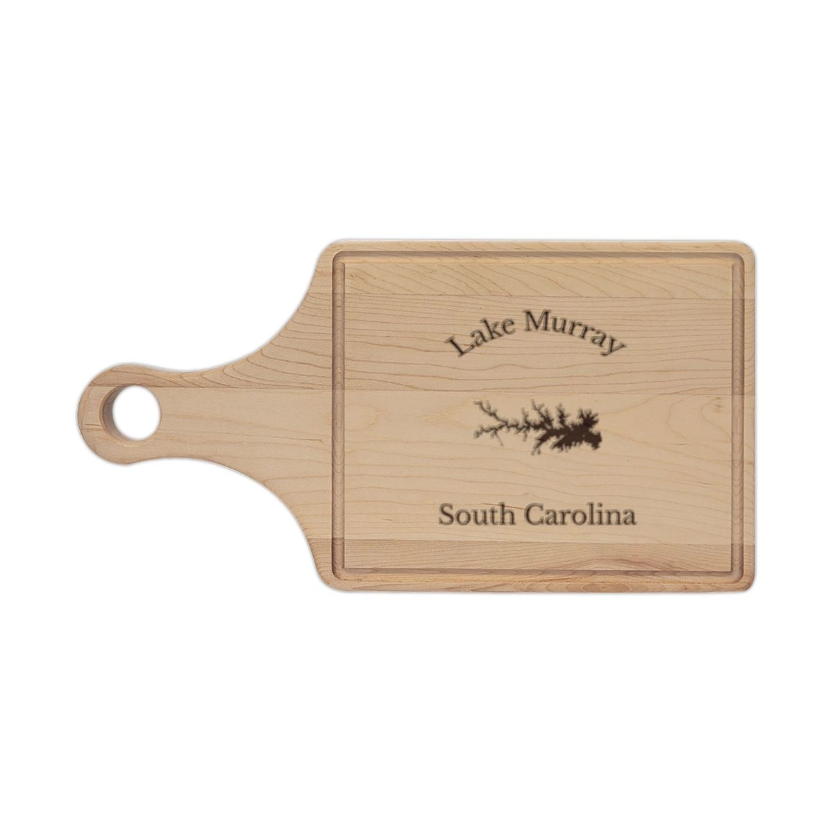 South  Carolina  Lake  Murray  Engraved  Cutting  Board  front  position  view  from  front  maple.webp
