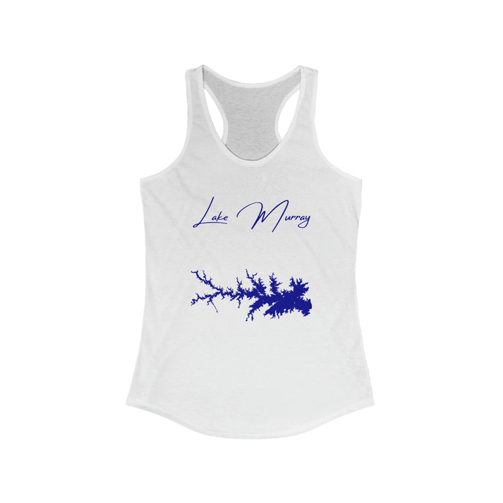 South  Carolina  Lake  Murray  Racerback-Tank  front  position  view  from  front  solid  white.webp