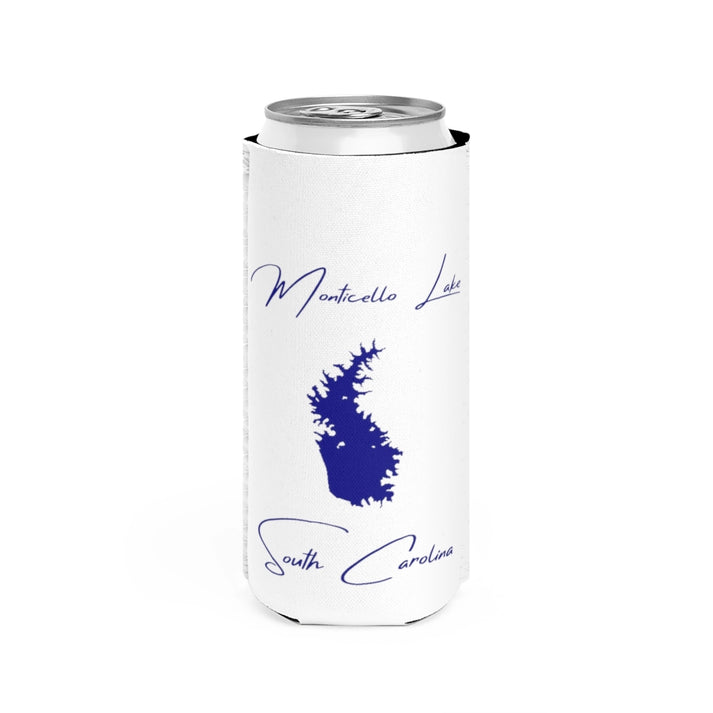 South  Carolina  Monticello  Lake  Slim  Can  Koozie  front  position  view  from  front  white.webp