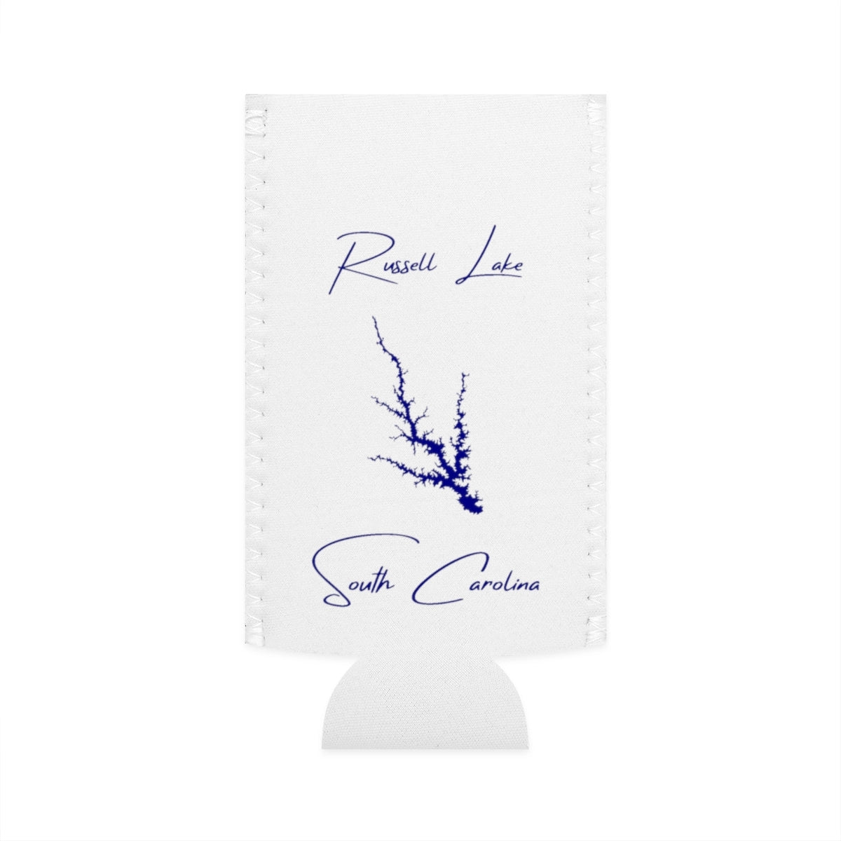 South  Carolina  Russell  Lake  Slim  Can  Koozie  front  position  view  from  flat-front  white.webp