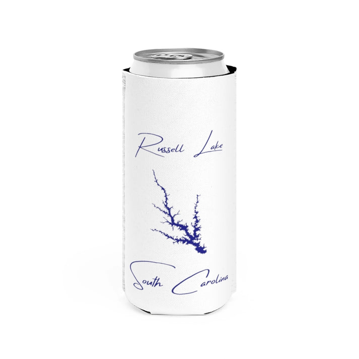 South  Carolina  Russell  Lake  Slim  Can  Koozie  front  position  view  from  front  white.webp