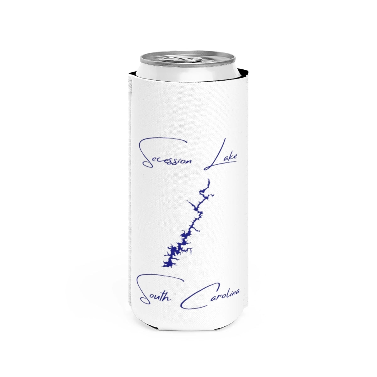 South  Carolina  Secession  Lake  Slim  Can  Koozie  front  position  view  from  front  white.webp