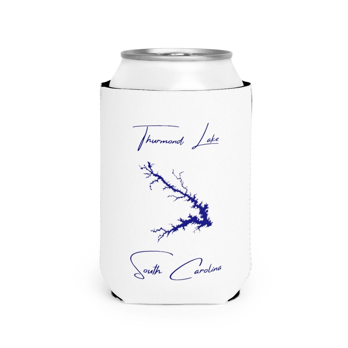 South  Carolina  Thurmond  Lake  Can  Koozie  front  position  view  from  front-2  white.webp