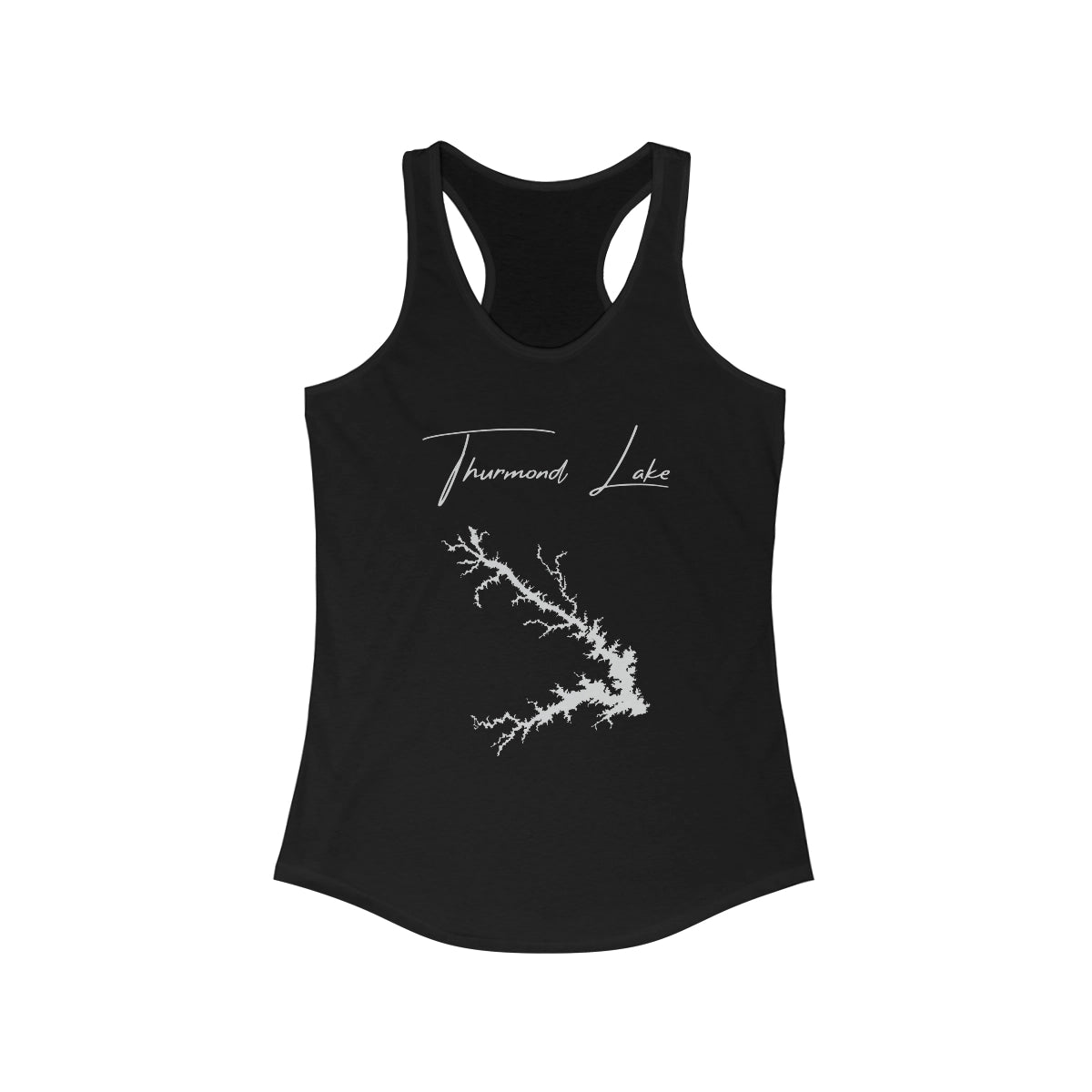 South  Carolina  Thurmond  Lake  Racerback-Tank  front  position  view  from  front  solid  black.webp