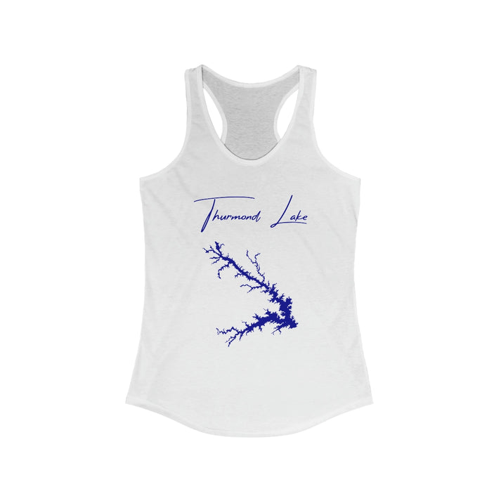 South  Carolina  Thurmond  Lake  Racerback-Tank  front  position  view  from  front  solid  white.webp