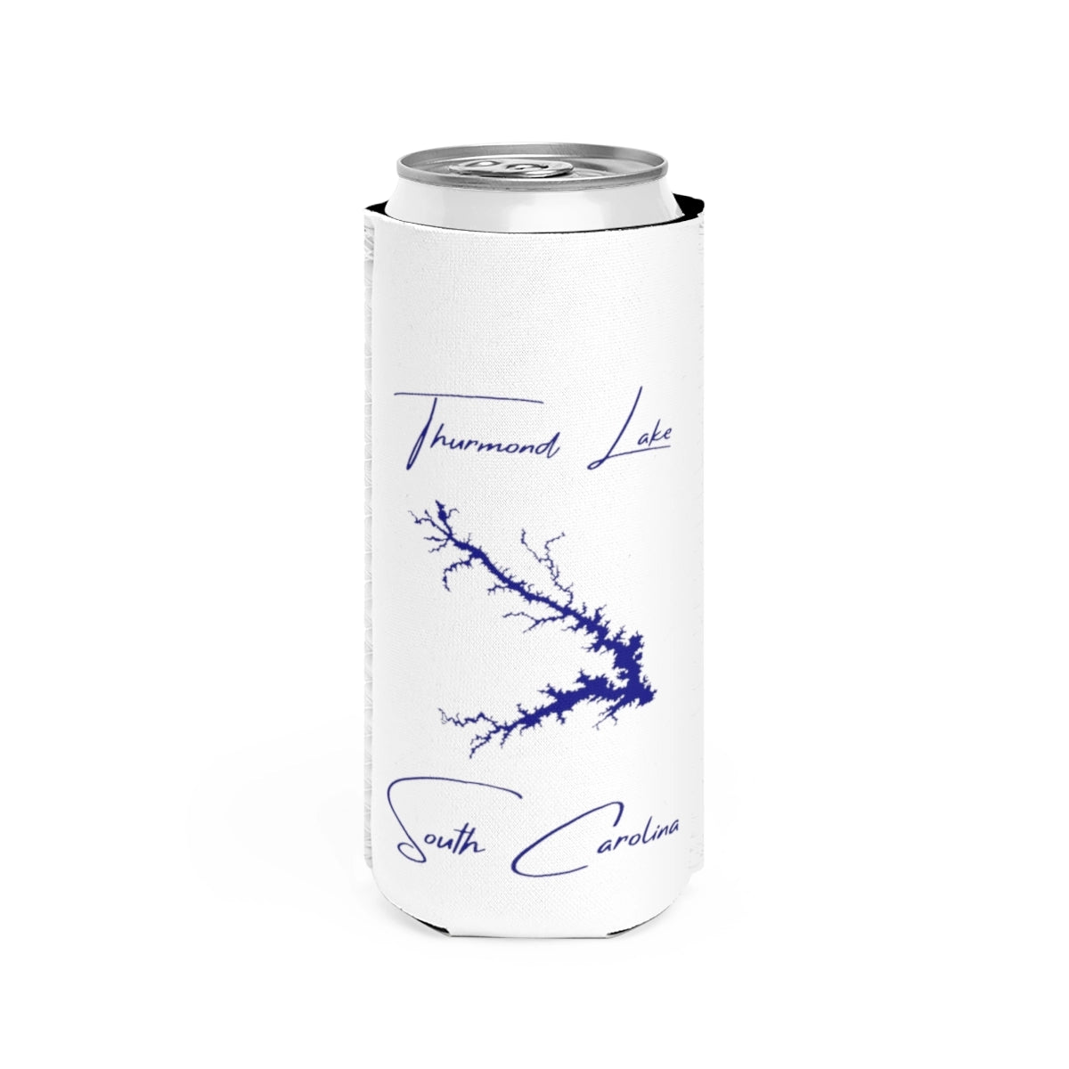 South  Carolina  Thurmond  Lake  Slim  Can  Koozie  front  position  view  from  front  white.webp