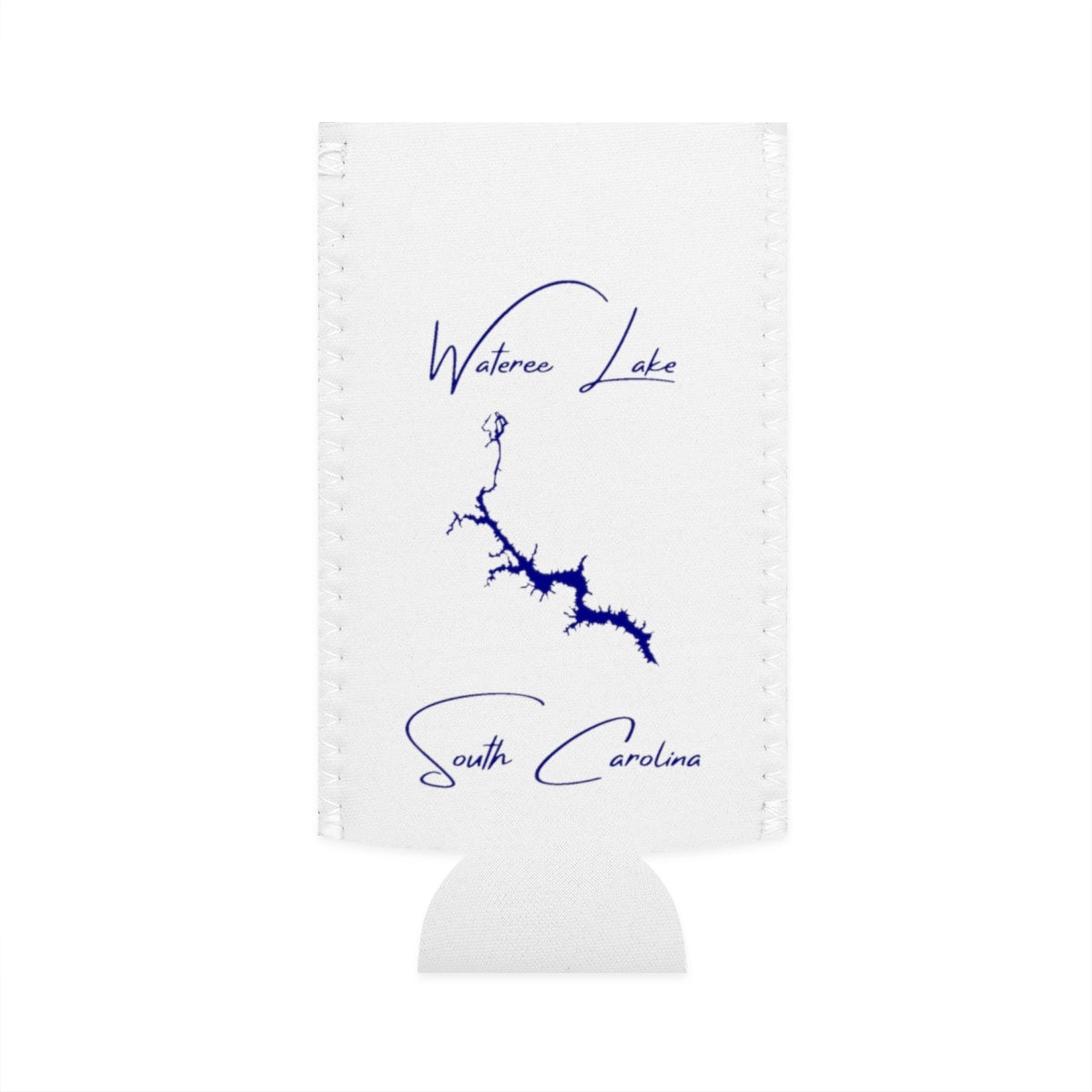 South  Carolina  Wateree  Lake  Slim  Can  Koozie  front  position  view  from  flat-front  white.webp