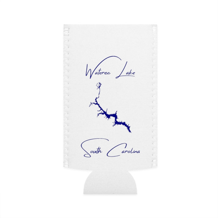 South  Carolina  Wateree  Lake  Slim  Can  Koozie  front  position  view  from  flat-front  white.webp