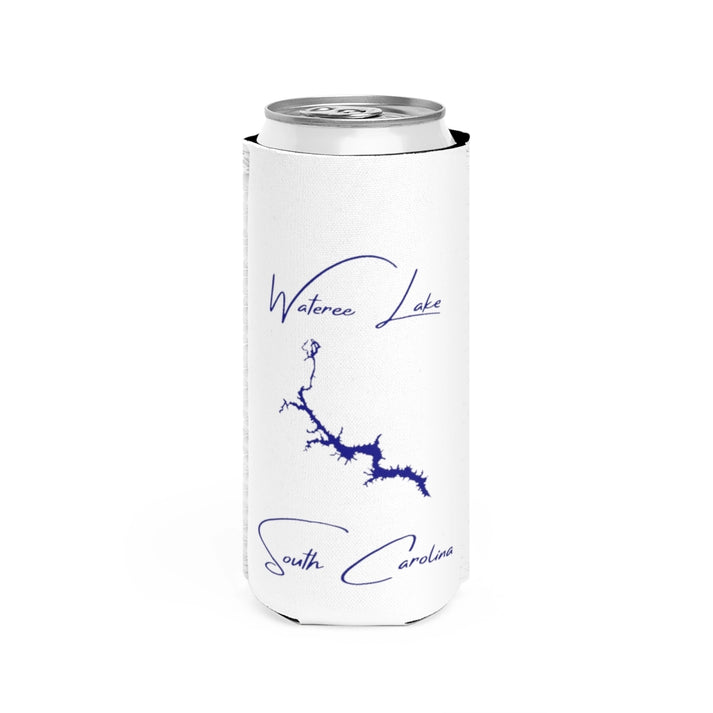 South  Carolina  Wateree  Lake  Slim  Can  Koozie  front  position  view  from  front  white.webp