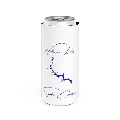 South  Carolina  Wateree  Lake  Slim  Can  Koozie  front  position  view  from  front  white.webp