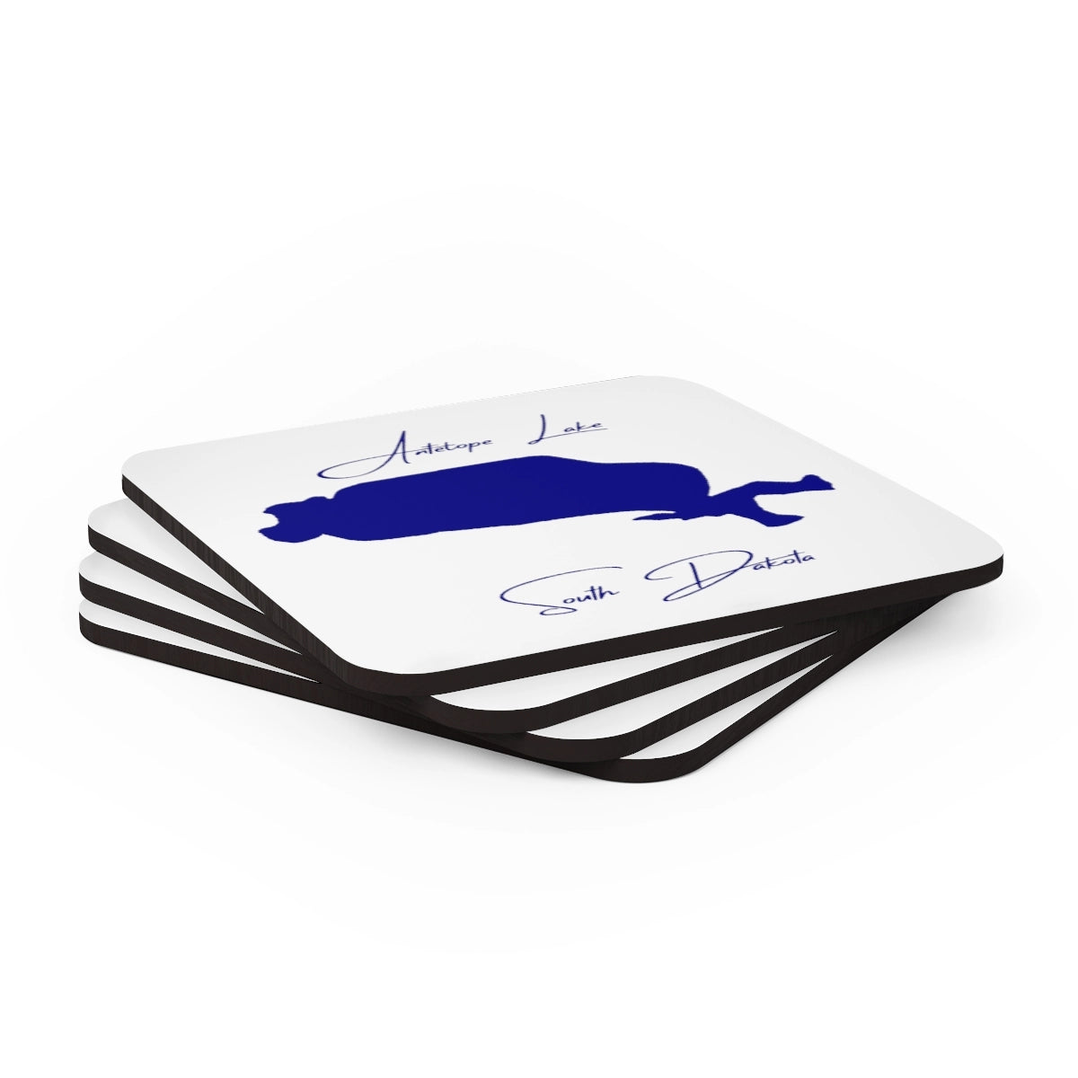 South  Dakota  Antelope  Lake  Coaster  Set  front  position  view  from  stacked  3.75  x  3.75.webp