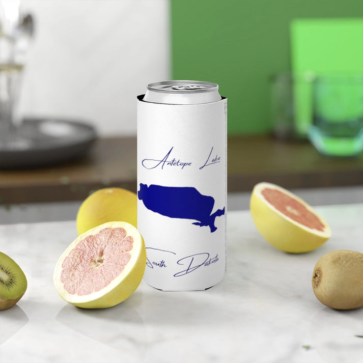 South  Dakota  Antelope  Lake  Slim  Can  Koozie  front  position  view  from  context-2  white.webp