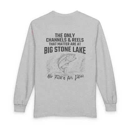 South  Dakota  Big  Stone  Lake  Long  Sleeve  Fishing  T-shirt  back  position  view  from  back  sport  grey.webp