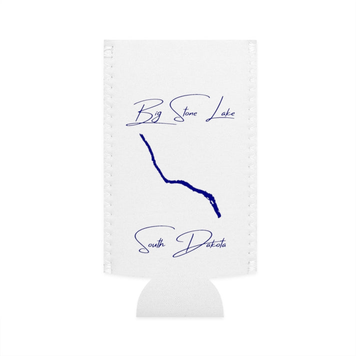 South  Dakota  Big  Stone  Lake  Slim  Can  Koozie  front  position  view  from  flat-front  white.webp
