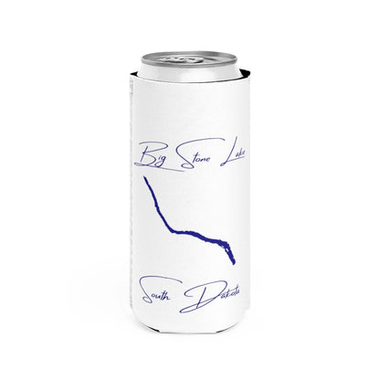 South  Dakota  Big  Stone  Lake  Slim  Can  Koozie  front  position  view  from  front  white.webp